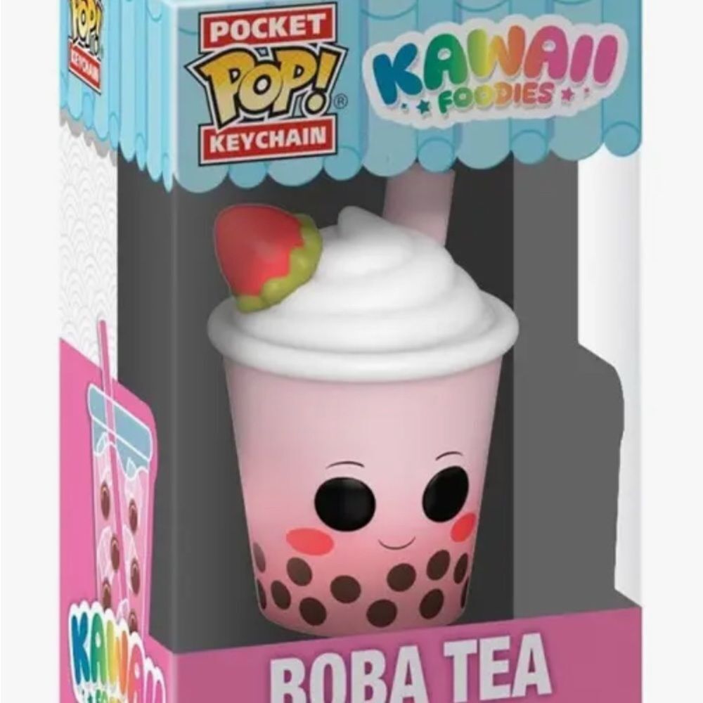 Funko Pink and White Boba Tea Keychain
